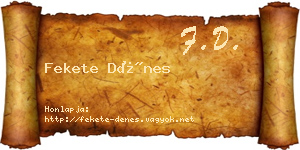 Fekete Dénes névjegykártya